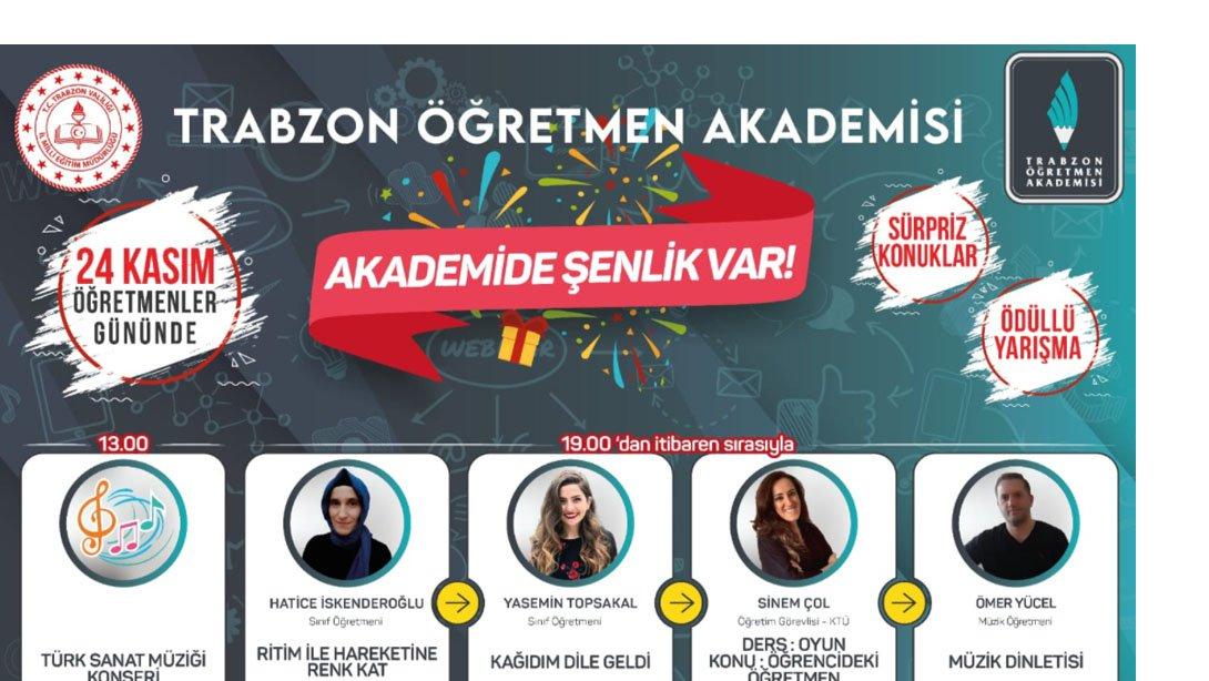 Trabzon Öğretmen Akademisi 24 Kasım Öğretmenler Günü Programı